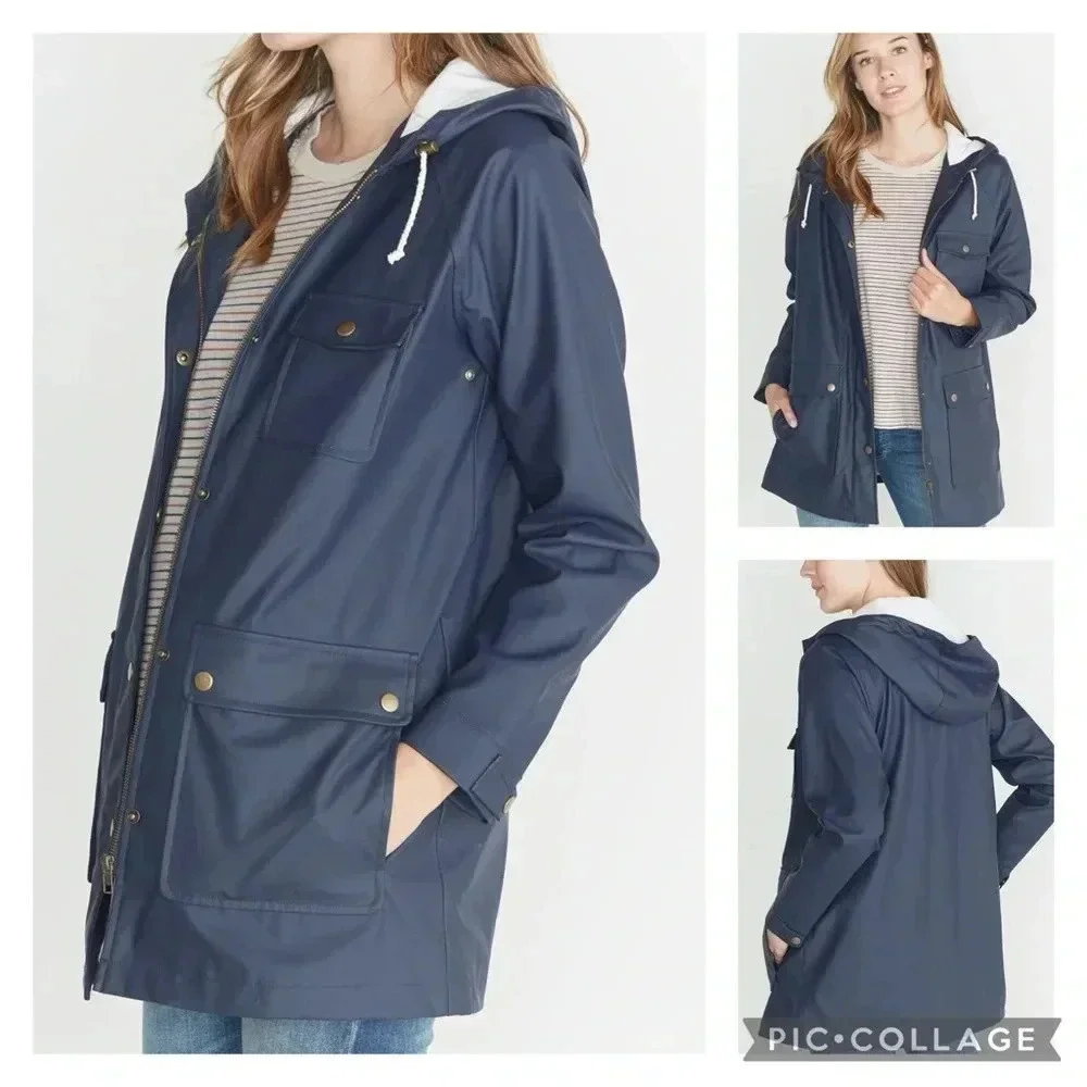 Marine Layer Birdie Rubber Duckie Lined Raincoat Jacket Women’s size medium